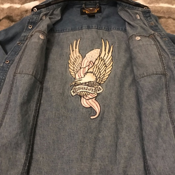 Vintage Harley Davidson Denim Button-up Jacket - Picture 8 of 8